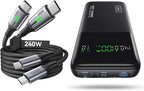 INIU USB C to USB C Cable, 240W Fast Charging Type C Charger Cord with 25000mAh Power Bank,Compact High Capacity 140W Laptop Portable Charger, USBC Tablet Powerbank