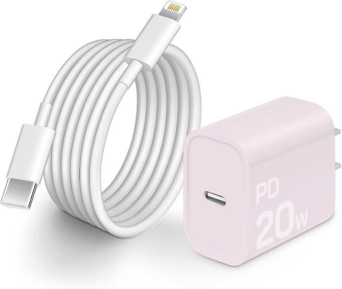 CXX Fast Charger i Phone, 20W USB C Block with 6Ft Cable Compatible with IP 14/14 Pro/14 Plus/14 Pro Max/13/13 Mini/13 Pro/13 Pro Max/12/11/X & More [Purple]