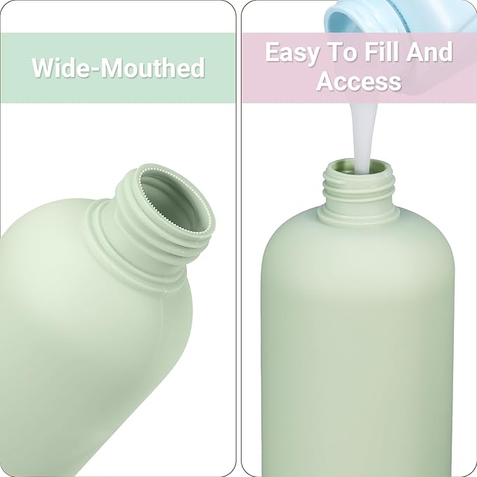 ASEVAT 6.7oz 3Pcs Plastic Refillable Travel Shampoo and Conditioner Bottles Refillable Travel Bottle with Flip Cap Plastic Refillable Shampoo and Conditioner Bottles