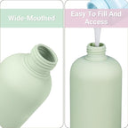 ASEVAT3.4oz 3Pcs Green Plastic Refillable Travel Shampoo and Conditioner Bottles Plastic Refillable Travel Shampoo Bottles with Flip Cap Shampoo and Conditioner Dispenser