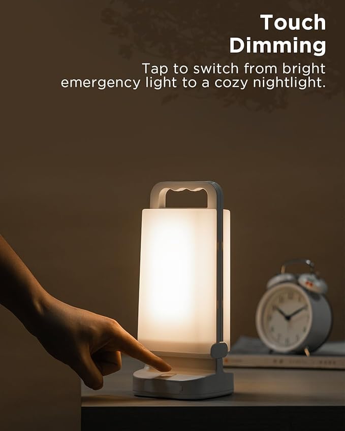 Solar Camping Lantern, Rechargeable Battery Powered Camping Light 6000mAh Up to 80HRS Lasting, Dimmable Night Lamp, Survival Gear for Emergency, Power Outages, Outdoor, Indoor Use