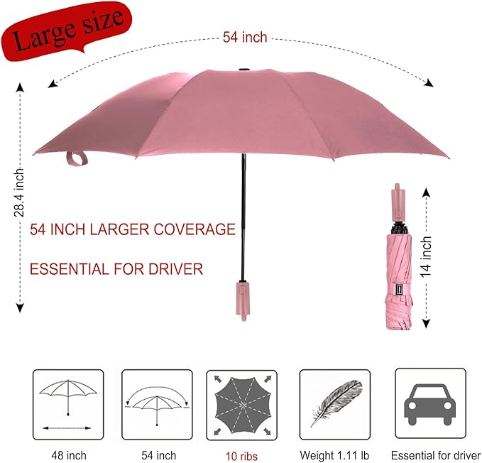 LANBRELLA Umbrella Windproof Compact Travel Umbrella Auto Open Close for Rain