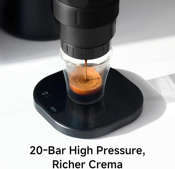 HIBREW H4C Classic - Portable Electric Espresso Machine, USB-C Rechargeable Coffee Maker with Removable Battery, Compatible with Ground Coffee & NS Capsules, Travel & Home(Black)