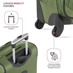 SWISSGEAR Sion Softside Expandable Spinner Luggage Durable Lightweight Travel Suitcase, Evergreen, 3-Piece Set (21/25/29)