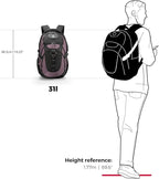 Swissdigital Design Laptop Backpack with USB Charging Port, Travel Backpack Fits 15.6 inches Computer, 31L College School Backpack for Women, Light Purple/Black | SD803-85