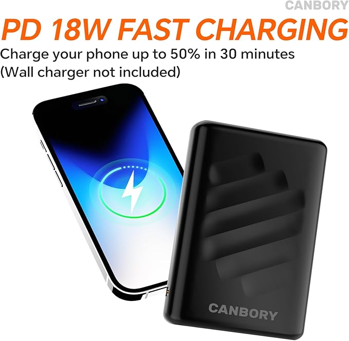 12V Battery Pack, 5V 20000mah, PD 18W USB-C in/Out, Rechargeable Power Bank Compatible for LED Strip, Breast Pump, Heated Camping Chair, Heated Jacket & Vest