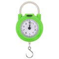 Generic Portable Manual Spring Scale Luggage Scale with Hook High Precision Small Travel Suitcase in Fluorescent Green for Home and Travel Use