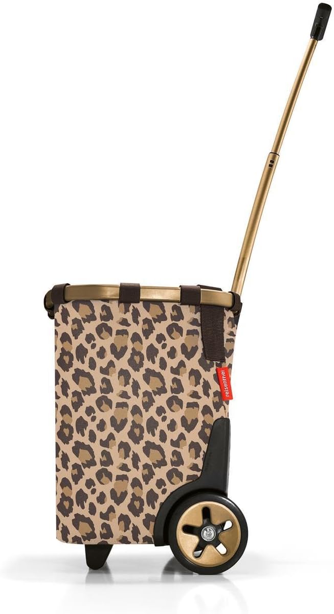 reisenthel carrycruiser Frame Leo Macchiato - Portable Shopping Trolley with Sturdy Aluminum Frame, Shoulder Strap and Removable mesh Inner Bag -Water-Repellent