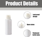 4 Pack 2oz Travel Size Bottles, Refillable Plastic Squeeze Containers with Flip Top Caps, Small Empty Toiletry Dispensers for Shampoo, Lotion, Conditioner