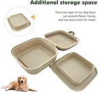 Collapsible Dog Bowls, Travel Food and Water Double Bowl for Cats & Dogs, 2-in-1 Portable BPA-Free Feeding Solution, Perfect for Traveling, Camping & Walking (L/ 100oz)