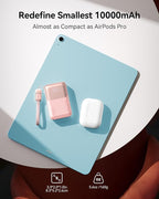 INIU Portable Charger, Ultra Mini 10000mAh 45W Fast Charging Power Bank, USB C Battery Pack with Cable, Flight-Safe Travel Powerbank for iPhone 17, Xiaomi 17 Pro, Teen Girls, Student, Light Purple