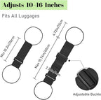 Multi Use Strong Adjustable Luggage Connector Straps for Suitcases,4 Pack Flexible Luggage Accessories Elastic Fastening Bag Strap (Black-4pcs)