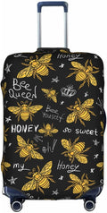Travel Luggage Cover Suitcase Protector, Honey Bees Golden Luxury Thicker Washable Elastic Stretch Anti-scratch Luggage Sleeve with Concealed Zipper for Wheeled Suitcase Fits 29-32 Inch Luggage