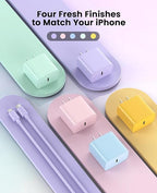FEEL2NICE iPhone Charger Fast Charging 2 Pack Type C Wall Charger Block with 2 Pack [6FT&10FT] Long USB C to Lightning Cable for iPhone 14/13/12/12 Pro Max/11/Xs Max/XR/X,AirPods Pro,Purple