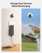Portable Charger Power Bank Built in Cables and Wall Plug, 10000mAh iPhone Battery Pack Fast Charging, USB C External Slim Power Bank, Travel Essentials Compatible with iPhone 17 16 15 14 iPad, Green
