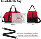 Apenze Small Gym Bag 14 inch lightweight Carry On Mini Duffel Bag for Travel Sport - Red