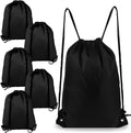 COIDEA 6Pcs Drawstring Backpacks, Medium, Black, Sports, Gym, Travel, Swimming, Beach