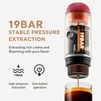 Portable Electric Espresso Machine, Travel Coffee Maker for Camping, On the Go Car Coffee Maker Self-Heating with USB-C, With Ground Coffee & N Espresso Capsule for RV/Hiking/Office, Red