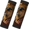 2 Pack Luggage Handle Wrap with Travel Tags - Non-Slip Protective Cover Soft Handle Grips Covers for Suitcase(Funny Lions)
