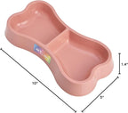 Lightweight Small Dog Puppy Cat Food and Water Bowls 6 oz Double Pink Plastic Portable Outdoor Travel Dish (Indie Pink)