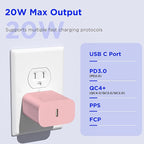 iPhone 17 16 15 Charger Fast Charging,2Pack 20W Apple iPad USB C Wall Chrager Block with 6FT USB C to C Cable for iPhone 17/Pro/Pro Max/17 Air/ 16/16 Pro/16 Pro Max/15/Plus/Pro/Pro Max (Pink)