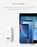 BESTEK Travel Adapter PD 35W, Universal Power Adapter 1 USB C 3 USB A, International Plug Adaptor Worldwide Outlet for US to European UK Spain - for Laptop, Phone, Camera