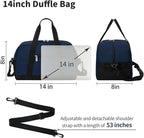 Apenze Small Gym Bag 14 inch lightweight Carry On Mini Duffel Bag for Travel Sport - Navy Blue