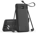 Portable Charger Built-in Cables and AC Wall Plug, 10000mAh 22.5W PD Fast Charging Power Bank, Lightweight Compact Battery Pack Travel Essentials for iPhone 17/16/15/14/13 Series,Samsung,Tablets
