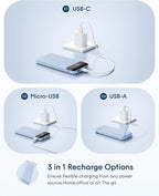 charmast 10000mAh Portable Charger with Built-in Cables, 6 Outputs & 3 Inputs Power Bank, Compact Travel Essential Battery Pack for iPhone 16/15, Samsung S25/S24, Google Pixel, iPad, AirPods & More