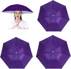 3 Pack Umbrella Hat, Sports Head Umbrella Hats for Adult Women, 26" Diameter Folding Waterproof Rainbow Fishing Headwear for Outdoor Party Beach Hiking