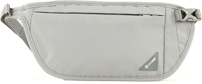 Pacsafe Coversafe V100 Anti-Theft RFID Blocking Waist Wallet, Neutral Grey
