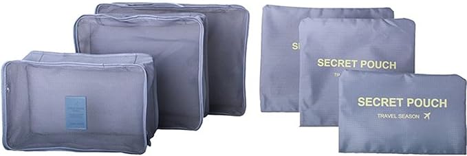 Mossio 7 Set Packing Cubes with Shoe Bag - Compression Travel Luggage Organizer