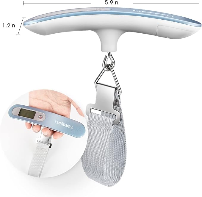 Digital Luggage Scale Vacation Travel Essentials Accessories Gifts for Traveler Portable Suitcase Handheld Weight Scale 110 lbs Hanging Baggage Travel Must Haves