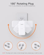Surge Protector Outlet Extender- with Rotating Plug,6 AC Multi Plug Wall Outlet,4-Sided Outlet Splitter,900J Wall Outlet Adapter for Bathroom,Home,Travel,Dorm Room Essentials
