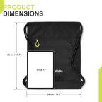 Waterproof Sackpack Drawstring Backpack for Men/Women, Lightweight Sports Bag Holds Shoes for Gym, Beach, Swim, Hiking, Running & Cycling, Anti-Stain with Quick-Access Mesh Pocket, Black