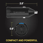Scosche CPDCC60 PowerVolt 60W Certified Dual USB Type-C + Type-C Fast Car Charger Power Delivery 3.0 with PPS for All USB-C Devices