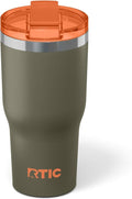 RTIC 30oz Essential Tumbler with Lid, Ceramic Lined, Insulated, Stainless Steel, Metal, Double Wall Vacuum-Insulation, Travel Cup for Iced Coffee, Tea, Hot and Cold Drink, Trailblazer