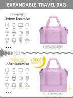 Expandable Travel Duffle Bags Weekender Overnight Bags for Women Men Hospital Bag for Women Labor Delivery with Toiletry Bag Waterproof