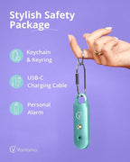 Vantamo Personal Alarm for Self Defense with Low Battery Notice, Strobe Light & Extra Loud 130 dB Double Speakers Safety Keychain Set for Women, Rechargeable Panic Button for Womens Self Defense