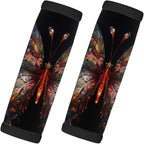 Abstract Butterfly Colorful 2 Pack Luggage Handle Wrap Set of Neoprene Luggage Tags for Suitcases Bag Strap Wrap Cover Travel Airplane Accessories Covers Markers Sleeve Grips Identifiers Cruise
