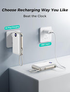 Portable Charger 50000mAh with Built-in Cables and AC Wall Plug, 22.5W Fast Charging Power Bank with LED Display for iPhone 17/16, Samsung, Android Devices, Camping, Road Trips and Travel, White