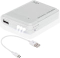 Portable AA Battery Travel Charger Works for Lenovo K6 Power 16GB and Emergency Re-Charger with LED Light! (Takes 4 AA Batteries,MicroUSB) [White]