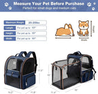 Extra Large Cat Backpack Carrier Expandable Pet Carrier Backpack for Small Dogs Medium Cats Fit Up to 18 Lbs, Dog Backpack Carrier, Foldable Puppy Backpack Carrier for Travel, Hiking,Blue