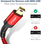JSAUX Mini USB Cable 10FT, USB 2.0 Type A to Mini B Fast Charging Braided Cord Compatible with Blue Yeti Microphone Garmin Nuvi GPS 50 55 Ti-84 Plus CE Canon Rebel t7 Camera Gopro Red
