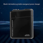 Black 4X AA Battery Portable Emergency Power Charger USB for Cell Phone, 046139