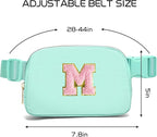 Gitus Belt Bag Fanny Pack Crossbody Bags with Initial Letter Patch Cute Stuff Birthday Gifts for Teenager Girls Trendy Preppy Stuff for Teen Girls Cool Stuff for Teens (Mint Green-M)