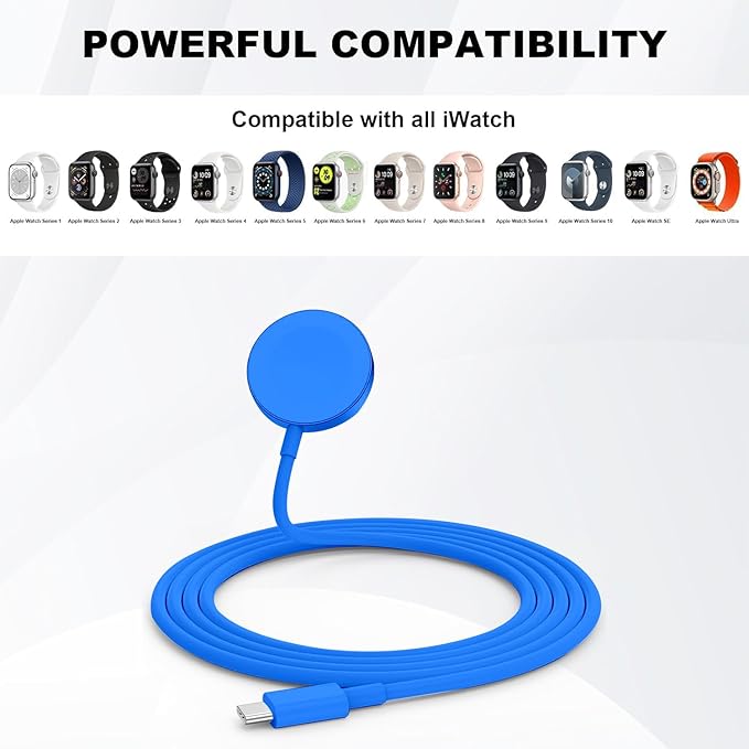 USB C Apple Watch Charger,[MFi Certified] iPhone Fast Magnetic iWatch Charger 6ft USB C Charging Cable Cord Long and Type C Wall Charger Block for Apple Watch Series 11/10/9/Ultra/8/7/SE/SE2/6/5/4/3/2