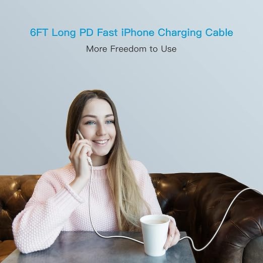 Mitesbony USB C to Lightning Cable [MFi Certified] 3Pack 6FT iPhone Charger Cord Power Delivery Type C Fast Charging Cord Compatible with iPhone 14 13 12 11 Pro Max XS Max XR X 8 iPad,White