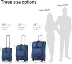 Hanke 28 Inch Softside Expandable Luggage with Spinner Wheels,Check Large Luggage Rolling Suitcase Travel Luggage with TSA Approved,Blue