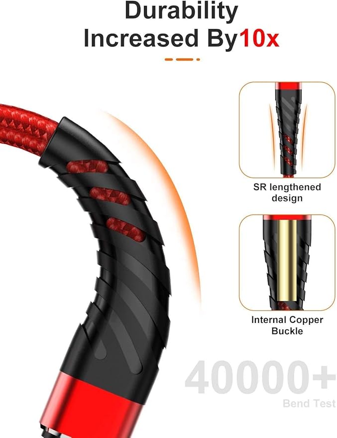 [Apple MFi Certified] iPhone Charger 6ft, Lightning Cable 6 Foot,2 Pack Long Durable Braided,6 feet Nylon Metal Connector Phone Charging Cord Compatible with iPhone X/XS Max/XR/8 Plus/7/6/5/SE, iPad
